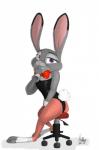 anthro bunny_costume chair clothing costume female furniture pose solo toeless_legwear hehky disney playboy zootopia judy_hopps lagomorph leporid mammal rabbit hi_res