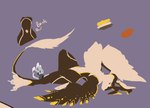 4_ears ambiguous_gender anthro feathers feet fur male multi_ear nude orange_eyes robotic_leg simple_background solo wings zady coil_(overgrown_lizards) avali avian model_sheet