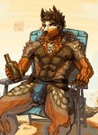 alcohol anthro balls_outline beverage bulge clothing detailed_bulge genital_outline jockstrap male muscular muscular_male solo underwear ncend1o australian_cattle_dog canid canine canis cattledog domestic_dog herding_dog mammal pastoral_dog absurd_res hi_res