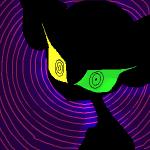 abstract_background crossgender female not_furry solo spiral_background spiral_eyes morphine_(artist) earthbound_(series) nintendo giygas alien 1:1 low_res