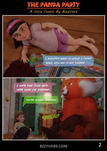 2023 3d_(artwork) abby_park_(turning_red) ailurid animated anthro bedroom bizyvore child comic dialogue digital_media_(artwork) disney feet female group hi_res human loop mammal meilin_lee_(turning_red) miriam_mendelsohn_(turning_red) no_sound pixar red_panda short_playtime size_difference trio turning_red webm young
