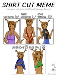 anthro breasts clothing female inner_boob side_boob solo text nikomeow shirt_cut_meme english_text hi_res meme