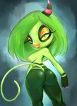 breasts bubble_butt butt female green_body green_hair hair looking_at_viewer nipples short_hair solo hmx_(artist) sega sonic_the_hedgehog_(series) the_deadly_six zeena humanoid zeti digital_media_(artwork) hi_res