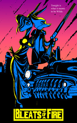anthro car clothed clothing duo female gun hair hair_over_eye hands_on_shoulders holding_gun holding_object holding_ranged_weapon holding_weapon horn male one_eye_obstructed parody poster poster_template ranged_weapon rifle synthwave text vehicle weapon fanartiguess disney streets_of_fire zootopia gazelle_(zootopia) nick_wilde antelope bovid canid canine fox gazelle mammal red_fox true_fox 2016 5:8 absurd_res english_text hi_res