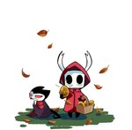 2_horns ambiguous_gender basket biped black_eyes clothed clothing container egg eyelashes feral grass holding_basket holding_container holding_egg holding_object hood horn leaf mouth_closed on_ground plant red_eyes red_hood simple_background solo standing tail text tongue tongue_out white_background white_head wings gino_11bj hollow_knight team_cherry grimmchild_(hollow_knight) the_knight_(hollow_knight) arthropod vessel_(species) digital_media_(artwork) english_text signature adopted_(lore) adopted_son_(lore)