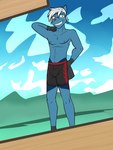 3:4 anthro anthrofied boxer_briefs boxer_briefs_only clothed clothing dewott fuze generation_5_pokemon generation_8_pokemon hi_res hisuian_form hisuian_samurott hybrid_pokemon male navel nintendo nipples pokemon pokemon_(species) pokemon_legends_arceus pokemorph regional_form_(pokemon) solo taiko_(fuze) topless underwear underwear_only