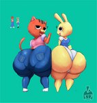 anthro ass_to_ass big_butt bottomwear butt clothing denim denim_bottomwear denim_clothing duo female female/female huge_butt hyper hyper_butt jeans pants simple_background tight_bottomwear tight_clothing tight_jeans tight_pants gothicc molky cars_with_the_boom bunny_(l'trimm) tigra_(l'trimm) felid lagomorph leporid mammal pantherine rabbit tiger 2023 absurd_res hi_res