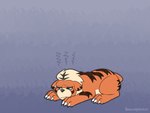 abstract_background bodily_fluids female feral fur lying on_front orange_body orange_fur sad solo tears bookabashka nintendo pokemon katie_(bookabashka) canid canine generation_1_pokemon growlithe mammal pokemon_(species) 4:3 hi_res