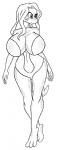 anthro big_breasts breasts clothing female hair huge_breasts non-mammal_breasts simple_background solo sarcolopter samantha_brooks lizard reptile scalie greyscale monochrome