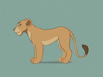 blue_background blue_eyes female feral fur looking_back side_view simple_background smile smirk solo tan_body tan_fur skidoo disney the_lion_king nala_(the_lion_king) felid lion mammal pantherine hi_res