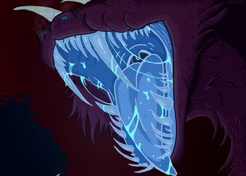 ambiguous_gender bioluminescence bodily_fluids fangs feral fluffy fur glowing horn hunter male mouth_shot open_mouth saliva saliva_on_tongue saliva_string sharp_teeth solo spikes teeth throat tongue tongue_out uvula darkbuckforest castlevania konami mythology blue_fangs_(castlevania) canid canid_demon canine canis cryptid demon domestic_dog hellhound hybrid mammal monster mythological_canine mythological_creature night_creature_(castlevania) vampire wolf absurd_res comic hi_res