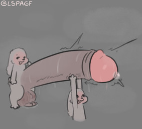 anthro balls big_balls big_penis blush bodily_fluids darkened_balls darkened_genitalia darkened_penis dripping fluffy foreskin foreskin_play genital_fluids genitals grey_body helping huge_balls huge_penis hyper hyper_balls hyper_genitalia hyper_penis looking_at_viewer male motion_lines musky_balls musky_penis penis precum precum_drip pulling_back_foreskin scut_tail short_tail solo sweat tail lspagf random_bunny_(lspagf) animal_humanoid humanoid lagomorph lagomorph_humanoid leporid_humanoid mammal mammal_humanoid rabbit_humanoid absurd_res hi_res