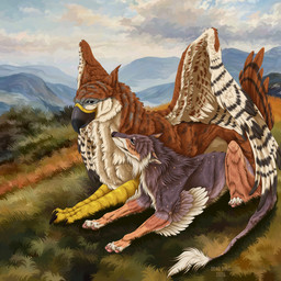 ambiguous_feral ambiguous_gender beak black_wings blue_eyes brown_body brown_fur cloud day duo feathered_wings feathers feral fur grass grey_body grey_eyes grey_fur leg_wings lying mouth_closed narrowed_eyes on_front orange_body orange_fur outside plant sky tail tail_tuft tuft unusual_wing_placement white_body white_fur white_wings wings msdeadsoul mythology avian canid canine gryphon mammal mythological_avian mythological_creature 1:1 2024 dated hi_res signature