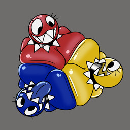 big_breasts breast_squeeze breast_squish breasts breasts_frottage eye_contact female female/female glistening glistening_body group group_sex happy looking_at_another sex sharp_teeth squeezing squish teeth threesome tongue tongue_out trio under_chomp mepwep mario_bros nintendo paper_mario chain_chomp 1:1