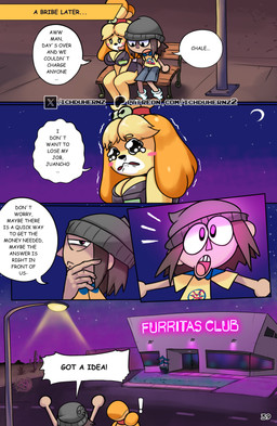 anthro bench biped blonde_hair bodily_fluids bottomwear breasts clothed clothing crying detailed_background dialogue duo female hair hat headgear headwear male outside sitting speech_bubble street_lamp tears text thick_thighs topwear yellow_body ichduhernz animal_crossing nintendo isabelle_(animal_crossing) canid canine canis domestic_dog human mammal shih_tzu toy_dog 2025 absurd_res english_text hi_res