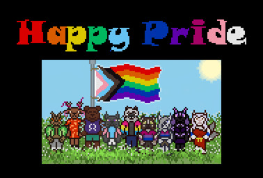 ambiguous_gender antennae_(anatomy) anthro aromantic_pride_colors asexual_pride_colors bisexual_pride_colors black_body black_fur brown_body brown_fur brown_hair clothing female flag flag_(object) flag_waving flagpole fur grass green_eyes grey_body grey_fur grey_hair hair horn lesbian_pride_colors lgbt_pride long_hair male markings mature_anthro mature_female mature_male muscular muscular_anthro muscular_male outside plant polyamory_pride_colors pride_color_clothing pride_colors purple_ears purple_eyes purple_hair purple_horn purple_markings rainbow_flag rainbow_pride_colors rainbow_pride_flag rainbow_symbol standing sun transgender_pride_colors vincian_pride_colors white_body white_fur saucy_sam lgbt_pride_month angela_(saucy_sam) bapho_(saucy_sam) ben_(saucy_sam) cody_(saucy_sam) lillian_(saucy_sam) lucy_(saucy_sam) pubert_(saucy_sam) saucy_sam_(character) sebastian_(saucy_sam) arthropod bear bovid brown_bear canid canine canis caprine caprine_demon deer demon felid feline goat goat_demon grasshopper grizzly_bear hybrid insect lemur locust lynx mammal orthopterid primate procyonid raccoon ring-tailed_lemur strepsirrhine ursine wolf 2026 animated hi_res nonbinary_(lore) trans_(lore)