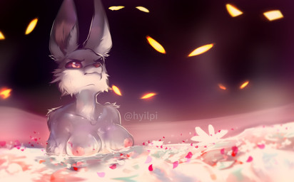 ambiguous_gender anthro areola bath bathing breasts ears_up female female_focus fur glowing glowing_eyes group nipples nude partially_submerged pink_eyes solo_focus water white_body white_fur hyilpi beastars haru_(beastars) domestic_rabbit dwarf_rabbit lagomorph leporid mammal oryctolagus rabbit 2020 digital_media_(artwork) shaded