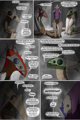 6_eyes clothing dialogue duo hat hat_only headgear headgear_only headwear headwear_only male mostly_nude multi_eye speech_bubble text tongue valsalia out-of-placers kalgkur varakses baxxid comic english_text hi_res letterbox