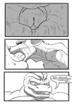 2014 anthro balls big_balls big_dom_small_sub bodily_fluids canid canine comic cum cum_on_face deep_throat dialogue digital_drawing_(artwork) digital_media_(artwork) dominant duo english_text erection eyes_closed generation_1_pokemon genital_fluids genitals greyscale hi_res humanoid internal kneeling machoke male male/male male_penetrated male_penetrating male_penetrating_male mammal monochrome mouse murid murine muscular nintendo oral oral_penetration penetration penis pokemon pokemon_(species) rodent ryusuke573 sex sitting size_difference spa teeth text towel xalex14