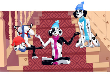2_missing_limbs aged_up amputee anthro anthrofied butt casual_nudity clothing convenient_censorship disability double_amputee eyes_closed feet fingers fur group group_nudity headgear headwear kneeling looking_at_another looking_at_viewer lying male missing_all_legs nipples nude on_front open_mouth pecs scarf sitting smile spots stairs tail teeth toes trio yoga dal101strefan 101_dalmatian_street 101_dalmatians disney dawkins_(101_dalmatians) deepak_(101_dalmatians) delgado_(101_dalmatians) canid canine canis dalmatian domestic_dog mammal digital_media_(artwork) hi_res