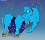 4th_of_july butt clothing femboy footwear ghost hi_res high_heels holidays male solo spirit thetyrant