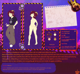 anthro anus bottomwear butt cargo_pants character_bio clothed clothed_anthro clothed_female clothing ear_piercing feet female footwear freckled_butt freckled_face freckles genitals gesture hair hand_gesture hand_on_hip horn nude pants piercing rear_view red_hair shirt shoes smile sneakers solo solo_focus standing t-shirt tail text topwear v_sign vulva bzeh alice_in_chains carla_guzman bighorn_sheep bovid caprine mammal sheep 2025 english_text hi_res model_sheet