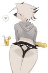 anthro beak bent_over beverage blush butt camel_toe camel_toe_from_behind clothed clothing drinking_straw feathers female glass heart_symbol hoodie kemono lemon_slice looking_at_viewer looking_back looking_back_at_viewer panties presenting presenting_hindquarters rear_view simple_background smile solo tail tail_feathers tan_body tan_feathers topwear underwear white_background kaltespur lorenzo_(royluna) avian bird bucerotiform hoopoe absurd_res hi_res