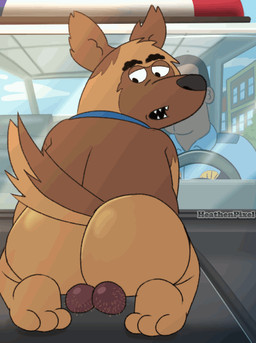 anal anthro balls bouncing_butt butt butt_jiggle car genitals glistening glistening_butt jiggling male police police_car police_vehicle solo tail twerking vehicle rabbitcretin netflix paradise_pd bullet_(paradise_pd) canid canine canis domestic_dog human mammal animated
