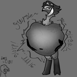 anthro aroused avian_feet belly big_belly different_artstyle digestion_noises feathers female group male male/female skinny_anthro skinny_male trio vore willing_prey eviltqf hellaverse helluva_boss andrealphus_(helluva_boss) stella_(helluva_boss) stolas_(helluva_boss) avian bird galliform owl owl_demon peafowl phasianid 1:1 absurd_res hi_res monochrome
