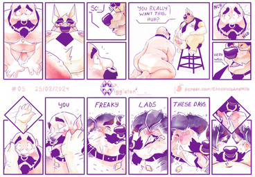 accessory anthro anthro_on_anthro anthro_penetrated anthro_penetrating anthro_penetrating_anthro bald belly big_belly black_clothing black_collar black_facial_hair black_mustache black_necktie black_topwear black_vest bottomless butt clothed clothing collar dialogue duo erection facial_hair facial_piercing floppy_ears foreskin fur genitals humanoid_genitalia humanoid_penis kneeling male male/male male_anthro male_human male_penetrated male_penetrating male_penetrating_male mid_transformation moobs mustache navel necktie nipple_piercing nipple_ring nipples nose_piercing nose_ring nude nude_male obese obese_anthro obese_human obese_male open_mouth overweight overweight_anthro overweight_human overweight_male penetration penis penis_in_mouth piercing pink_nipples pink_penis ring_piercing septum_piercing septum_ring sex sitting slap species_transformation tan_body tan_skin text topwear transformation vest white_body white_fur yellow_body yellow_fur chocolateandmilk richard_(chocolateandmilk) canid canine canis domestic_dog human mammal comic english_text hi_res