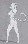 blue_eyes breasts butt female grey_background nipples nude pose side_boob simple_background solo gravyfox microsoft the_elder_scrolls felid khajiit mammal hi_res