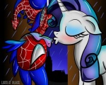 city clothing duo female feral hair horn imminent_kiss kissing male outline purple_hair raining tail upside_down upside_down_kiss white_body lennon_black_(artist) friendship_is_magic hasbro marvel my_little_pony mythology spider-man_(series) rarity_(mlp) spider-man_(character) spike_(mlp) dragon equid equine horse mammal mythological_creature mythological_equine mythological_scalie pony scalie unicorn 5:4 crossover digital_media_(artwork) signature