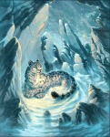 ambiguous_gender detailed_background feral light_source outside quadruped scenery snow solo spots tail minna_sundberg felid mammal pantherine snow_leopard cool_colors teal_theme