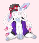 clothed clothing front_view hat headgear headwear pink_eyes shadow solo yorusagi nintendo pokemon eeveelution generation_6_pokemon pokemon_(species) shiny_pokemon sylveon 2017 digital_drawing_(artwork) digital_media_(artwork) full-length_portrait portrait shaded simple_shading