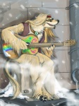 acoustic_guitar alternative_fashion anthro biped blonde_hair box clothing collar container drainpipe eyewear facial_hair glasses goatee guitar hair hippie kerchief long_hair male musical_instrument musician outside peace_symbol playing_guitar playing_music plucked_string_instrument psychedelic rainbow sitting snow snowing solo steam string_instrument tail topwear vest dragonasis arthropod butterfly canid canine canis domestic_dog insect lepidopteran mammal 2010 3:4 digital_media_(artwork) full-length_portrait portrait