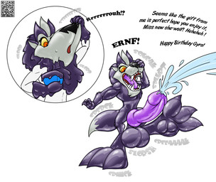 3_toes 4_fingers anthro balls barefoot basic_sequence big_feet big_maw big_nose big_penis big_snout biped bodily_fluids claws cum cumshot dialogue digitigrade ejaculation erection fangs feet fingers foot_fetish foot_focus genital_fluids genitals glistening goo_transformation grey_body growth hair happy_birthday highlights_(coloring) hindpaw huge_feet huge_penis humanoid_genitalia humanoid_penis hybrid_genitalia hybrid_penis hyper hyper_genitalia hyper_penis knot knotted_humanoid_penis knotted_penis latex latex_transformation male nude onomatopoeia open_mouth orange_eyes orgasm pawpads paws penis projectile_cum qr_code raised_leg simple_background slime snout snout_grab snout_growth soles solo sound_effects species_transformation squeaking standing tail teeth text toes tongue transformation tuft white_background yellow_sclera daniel_kay canid canine canis goo_creature mammal wolf 2022 colored digital_drawing_(artwork) digital_media_(artwork) digital_painting_(artwork) english_text hi_res painting_(artwork) sequence shaded
