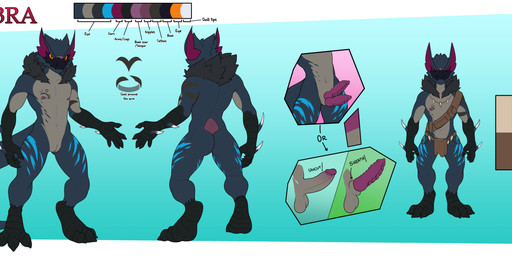 2_penises animal_genitalia anthro arm_tattoo balls beak biped blue_body blue_fur chest_tattoo diphallism erection foreskin front_view fur genital_slit genitals glans humanoid_genitalia humanoid_penis knot knotted_penis male male_anthro multi_genitalia multi_penis neck_floof nipples penis rear_view retracted_foreskin sheath tattoo vertical_diphallism duskari7 prowler_(game) dusk_prowler absurd_res hi_res model_sheet