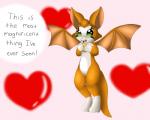 anthro cookie female food fur green_eyes heart_symbol membrane_(anatomy) membranous_wings open_mouth orange_body orange_fur pink_background simple_background solo text white_body white_fur wings wafflefox dust:_an_elysian_tail fidget_(elysian_tail) bat mammal nimbat 2012 5:4 english_text hi_res