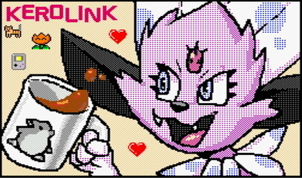4_fingers ambiguous_gender anthro claws container cup feathers fingers fire_flower fur heart_symbol jewelry male mug open_mouth pink_body pink_fur purple_eyes simple_background solo sticker yellow_background rodricoro game_boy game_boy_family mario_paint nintendo pokemon fan_character kerolink felid feline generation_4_pokemon mammal pokemon_(species) weavile colored digital_media_(artwork) mario_paint_(artwork) shaded