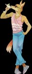 anthro beverage bottomwear clothed clothing denim denim_bottomwear denim_clothing drinking ear_piercing ear_ring eyewear facial_piercing footwear gauged_ear jeans male margarita nose_piercing pants piercing ring_piercing shirt shoes simple_background solo sunglasses tank_top topwear transparent_background msbunnat jalisco_(smutvault) canid canine canis coyote mammal alpha_channel hi_res