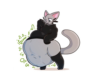 :3 >_o anthro anthro_pred belly big_belly biped black_clothing black_footwear black_hoodie black_legwear black_nose black_socks black_stockings black_thigh_highs black_thigh_socks black_topwear blep bloated bodily_noises bottomless bottomless_anthro bottomless_female breasts churn closed_smile clothed clothed_anthro clothed_female clothing digestion digestion_noises ears_up female female_anthro female_pred floating_whiskers footwear fully_inside fur glistening glistening_clothing glistening_eyes glistening_footwear glistening_legwear glistening_nose glistening_socks glistening_stockings glistening_sweater glistening_thigh_highs glistening_thigh_socks green_text grey_belly grey_body grey_ears grey_face grey_fur grey_legs grey_tail groan groaning_belly hood_down hoodie huge_belly ineffective_clothing legwear light long_sleeves long_tail looking_at_belly looking_at_own_belly looking_at_self looking_down looking_down_at_belly looking_down_at_self medium_breasts monotone_background monotone_belly monotone_body monotone_clothing monotone_face monotone_fur monotone_hoodie monotone_legs monotone_legwear monotone_stockings monotone_tail monotone_topwear motion_lines mouth_closed navel one_eye_closed onomatopoeia pink_inner_ear pink_tongue pointy_ears prick_ears rumbling_stomach same_size_vore simple_background sleeves_past_fingers sleeves_past_wrists smile socks soft_vore solo sound_effects standing stockings tail text thick_thighs thigh_highs thigh_socks tight_thigh_highs tight_thigh_socks tongue tongue_out topwear unseen_prey vore white_background wide_hips wink veve023 emily_(tcsrjx) domestic_cat felid feline felis mammal 2025 cel_shading digital_media_(artwork) english_description english_text hi_res lighting shaded