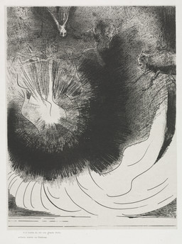ambiguous_gender antennae_(anatomy) feral fire glowing group hexapod insect_wings segmented_legs simple_background standing text wings odilon_redon bible public_domain arthropod cricket insect mantis orthopterid 1899 19th_century absurd_res ancient_art french_text hi_res lithograph_(artwork) monochrome traditional_media_(artwork)