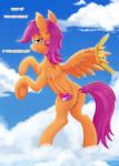 butt cutie_mark female feral genitals nipples nude open_mouth pussy smile solo teats wings gab0o0 friendship_is_magic hasbro my_little_pony scootaloo_(mlp) equid equine horse mammal pony 2019 absurd_res digital_media_(artwork) hi_res