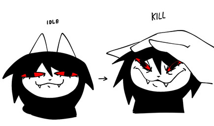 anthro black_clothing black_hair clothing disembodied_hand duo fangs female hair headpat humor red_sclera simple_background smile solo_focus teeth text white_background white_body white_ears xarop77 catwitch_(xarop77) domestic_cat felid feline felis mammal 2025 digital_drawing_(artwork) digital_media_(artwork) english_text sequence