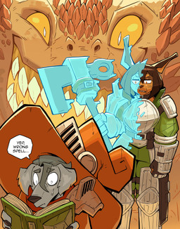 angry anthro armor axe breastplate brown_body brown_fur cross-popping_vein duo elemental_manipulation female frozen fur ice_manipulation laugh magic magic_user melee_weapon pauldron weapon white_body white_fur ceehaz dog_knight_rpg mythology orinette_(ceehaz) rory_(ceehaz) borzoi canid canine canis dobermann domestic_dog dragon hunting_dog mammal mythological_creature mythological_scalie pinscher scalie sighthound 2021 absurd_res comic hi_res