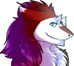 femboy fur hair long_hair male red_body red_fur simple_background smile solo white_body white_fur omez azaly sergal