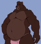 anthro brown_body clothing male musclegut muscular pecs pink_clothing pink_underwear slightly_chubby slightly_chubby_male solo underwear zyyphelze kristoff_(vorekraken) bear mammal hi_res