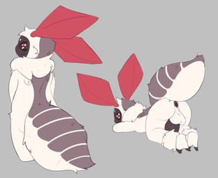 2_penises animal_genitalia animal_penis antennae_(anatomy) anthro anus arthropod_abdomen backsack balls black_penis butt compound_eyes fur genitals grey_body grey_fur looking_at_viewer looking_back male multi_genitalia multi_penis neck_tuft penis simple_background solo tuft white_body white_fur bundle0sticks rhey_(rheycore) arthropod insect lepidopteran moth digital_media_(artwork)
