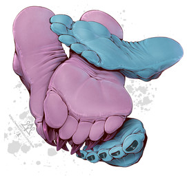 anthro claws duo feet female foot_against_foot foot_fetish foot_focus foot_size_difference footsie humanoid_feet male male/female paws plantigrade soles toe_claws toes kredri deltarune undertale_(series) kris_dreemurr susie_(deltarune) humanoid lizard reptile scalie