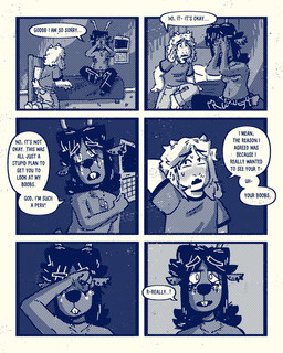 anthro bed blush bodily_fluids breasts clothed clothing crying dialogue duo ear_piercing ear_ring embarrassed female furniture makeup male male/female mascara nipples piercing ring_piercing running_makeup running_mascara tears text topless sexylinguini deltarune undertale undertale_(series) asriel_dreemurr dess_holiday bovid caprine deer goat mammal new_world_deer reindeer 4:5 comic digital_media_(artwork) english_text hi_res monochrome